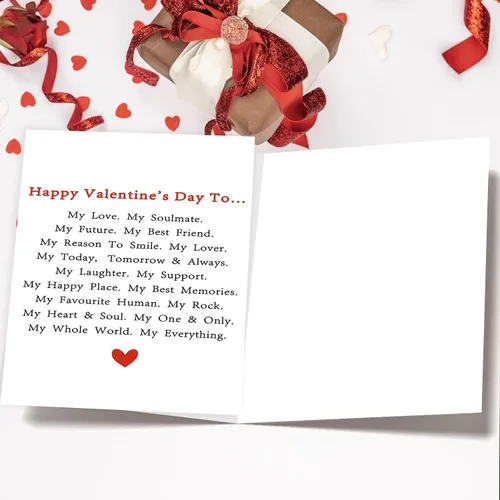 Miniatura 2 de OJsensai Happy Poem Tarjeta de San Valentín para él y ella, regalos de San Valentín, dulces ideas de regalo de Vday para marido y esposa