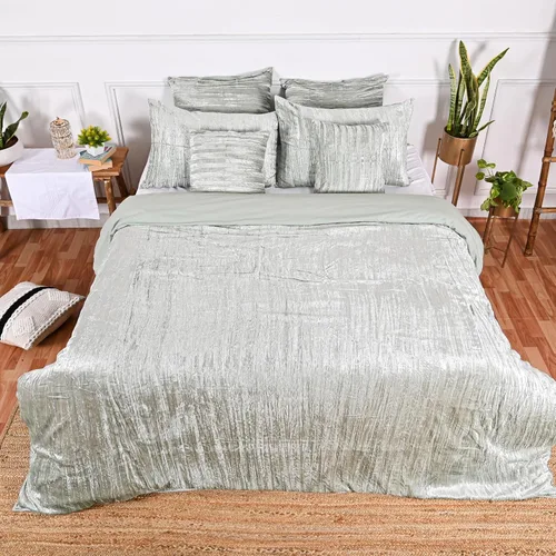 Miniatura 12 de Funda de edredón de terciopelo sólido ultra-luxe, ropa de cama boho UO, funda de colcha Donna, juego de edredón de 3 piezas, juego de cama de Azul