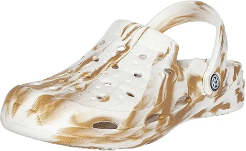 Miniatura 7 de Eagsouni Zuecos unisex con soporte de arco para mujer y hombre, para adultos, antideslizantes, para exteriores, playa, blanco/ caqui