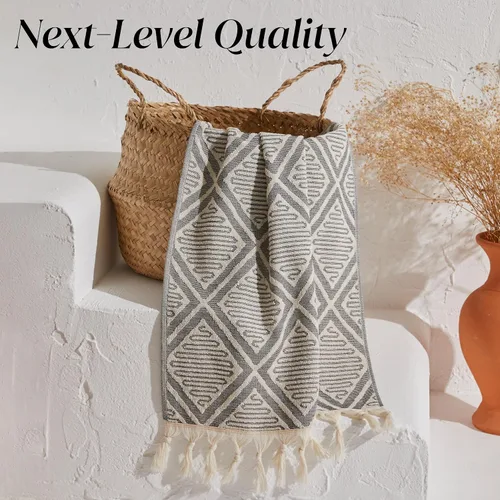 Miniatura 5 de Kikoya Hand Loom - Toalla turca gruesa, de lujo, esponjosa, 100 % algodón, toalla de mano, toalla de cocina, tamaño mediano, 17 x 38 pulgadas