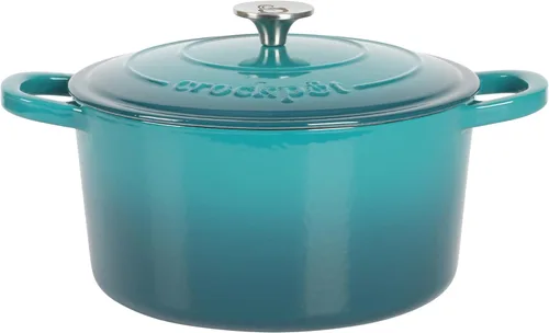 Miniatura 28 de Crock-Pot Artisan - Cacerola redonda esmaltada de hierro fundido estilo horno holandés, 3 cuartos de galón, verde pistacho
