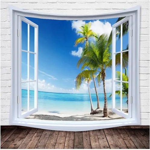Miniatura 6 de WANLIAN Tapiz de pared de paisajes, tapiz de bosque natural, tapiz de montaña, para decoración de interiores y exteriores, tamaño grande, 59