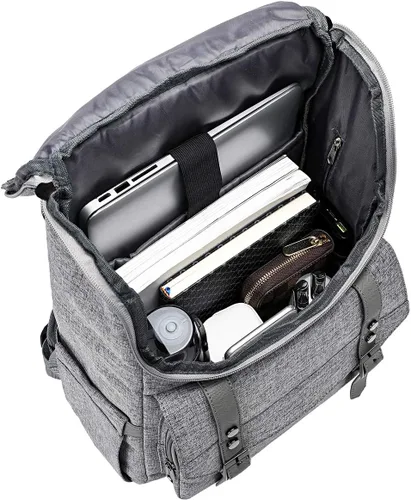 Miniatura 4 de Mochila vintage de viaje para laptop con puerto de carga USB para mujeres y hombres, estudiantes escolares. universitarios, mochila para laptop