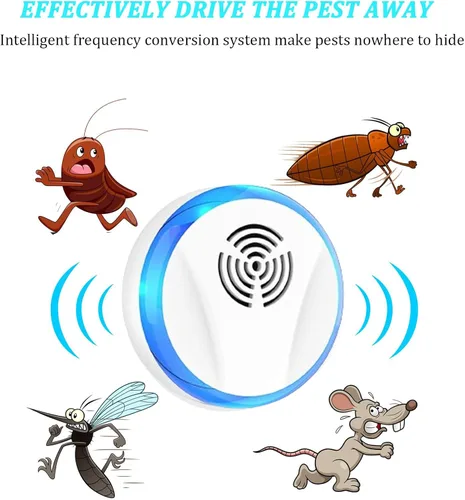 Miniatura 4 de Repelente ultrasónico de control de plagas para interior para control de roedores, repelente de mosquitos, asesino de cucarachas, disuasorio