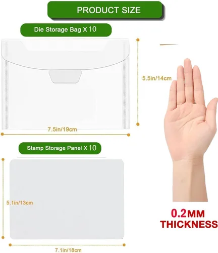 Miniatura 2 de 20 paneles de almacenamiento de sellos transparentes, bolsa de almacenamiento troquelada resellable, paneles organizadores de sellos de plástico