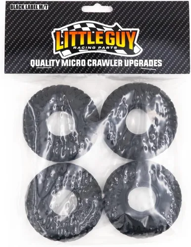 Little Guy Racing Parts Black Label M/T (2.480 in) Neumáticos de 1.0 pulgadas compatibles con 1/24 RC Axial SCX24, RGT, Element, Enduro, URUAV (4