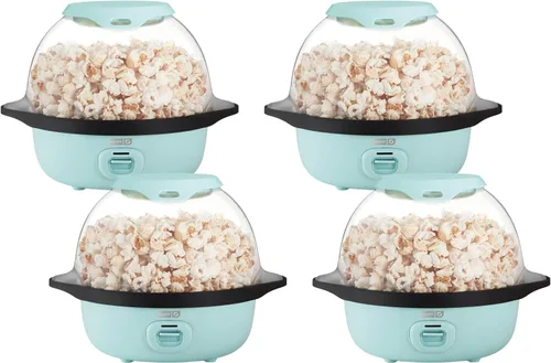 Miniatura 13 de DASH SmartStore™ Deluxe Máquina de palomitas de maíz con agitación, máquina eléctrica de palomitas de maíz con aceite caliente y tapa grande
