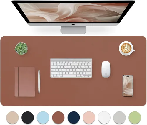 Miniatura 46 de Bloss Almohadilla de escritorio de cuero y reposamuñecas para teclado, alfombrilla grande para mouse + almohadilla para teclado + soporte de muñeca