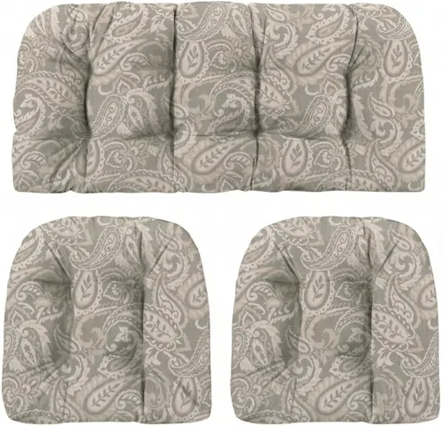 Miniatura 59 de RSH DECOR: Sunbrella 3-Piece Tufted Wicker Cushion Set 44" x 22" & 22" x 22" Outdoor Loveseat & U-Shaped Seat Cushions Crafted with
