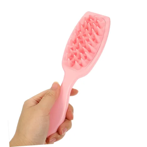 Miniatura 4 de Cepillo de silicona para lavar el cabello con asa, peine para caspa, cepillo para champú para el cabello, cepillo exfoliante para limpieza