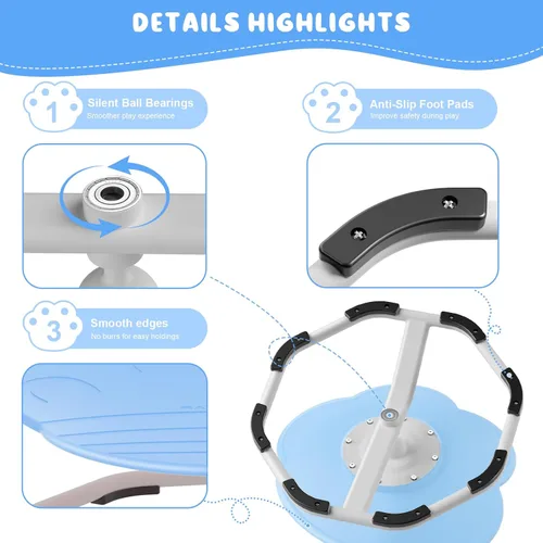 Miniatura 5 de Qusases Sillas Giratorias Sensoriales para Niños, Silla Giratoria para Niños Autistas, Juguetes Sensoriales de Sentarse y Girar, Entrenamiento