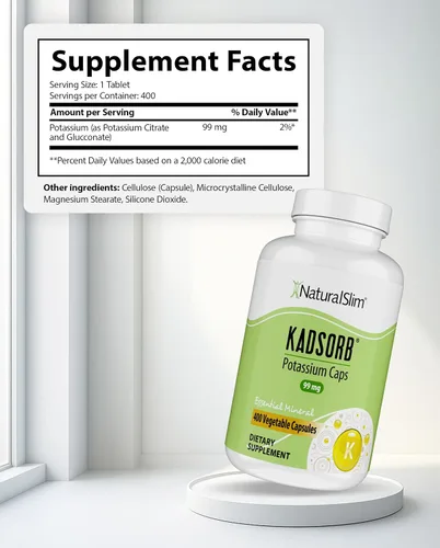 Miniatura 2 de Naturalslim Kadsorb - Citrato de potasio natural - Apoya el equilibrio de electrolitos y el pH normal, sin OMG y sin gluten, suplemento de potasio