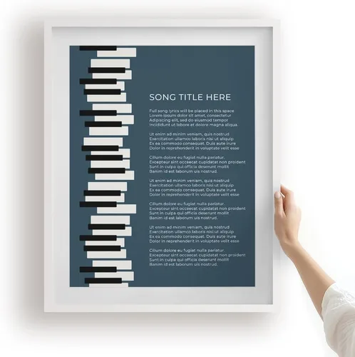 Miniatura 29 de Piano Keys Custom Songs Lyric Wall Art Print, Personalized Music Poster For Gallery Wall (Blue 11x14" Unframed Print)