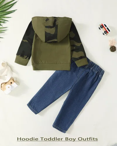 Miniatura 3 de Conjunto de ropa de bebé para niño pequeño, sudadera de mezclilla, pantalones de mezclilla para otoño e invierno