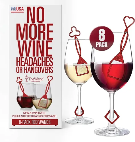 Miniatura 9 de PureWine - Filtros de varita rosa histaminas y sulfitos, puede reducir y aliviar las alergias y sensibilidades al vino, purificador airea el sabor