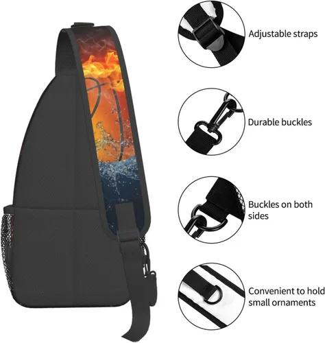 Miniatura 5 de Baloncesto cruzado bolsa de pecho al aire libre deporte bandolera bandolera mochila viaje senderismo bolsa de pecho mochila para mujeres hombres