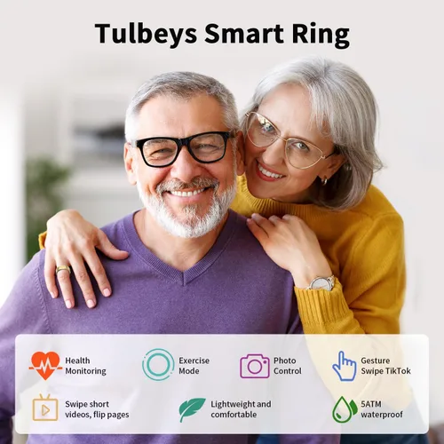 Miniatura 2 de Anillo inteligente, rastreador de actividad física para mujeres y hombres, contador de pasos, frecuencia cardíaca, oxígeno en sangre, calorías