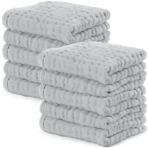 Miniatura 77 de Comfy Cubs - Juego de paños de muselina para eructos de 20 x 10 pulgadas, paquete de 10, tamaño grande, 6 capas, 100% algodón, absorbentes, seguros