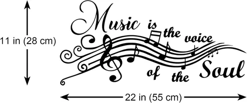 Miniatura 4 de Music is the Voice of The Soul - Calcomanías de vinilo para pared, citas, refranes, palabras, artes, letras para sala de música