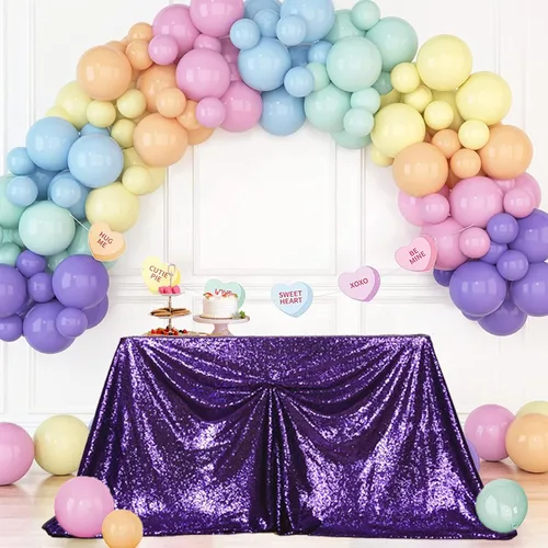Miniatura 17 de PartyDelight Mantel de lentejuelas redondo de 50 pulgadas, color dorado claro, adorno de mesa para decoración de bodas, fiestas, cumpleaños