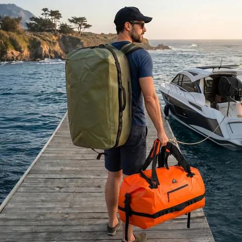 Miniatura 9 de Haimont Mochila Duffel Grande Impermeable con Parte Superior Enrollable, Bolsa Duffel Seca de Servicio Pesado para Navegación, Viajes, Camping
