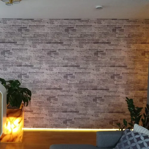 Miniatura 7 de Dundee Deco Paneles de pared 3D de ladrillo sintético, revestimiento de pared gris claro con aspecto de piedra, espuma de poliestireno, muestra