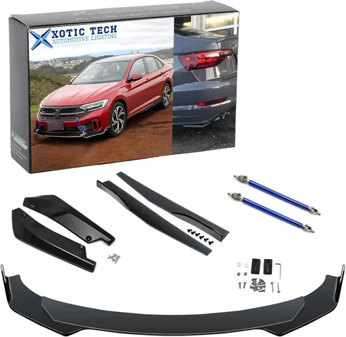 Miniatura 17 de X xotic tech Juego de carrocería para coche con alerón para parachoques delantero, divisor de falda lateral + alerón para parachoques trasero