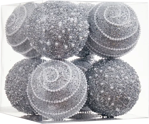Miniatura 13 de Adornos de Bolas de Navidad Negras, Decoraciones de Bolas de Navidad de Plástico Irrompible Colgantes con Perlas para Fiestas Navideñas