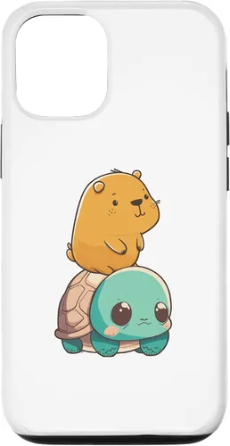 Funda para iPhone 15 con diseño de tortuga y conejillo de indias para hombres, mujeres y niños