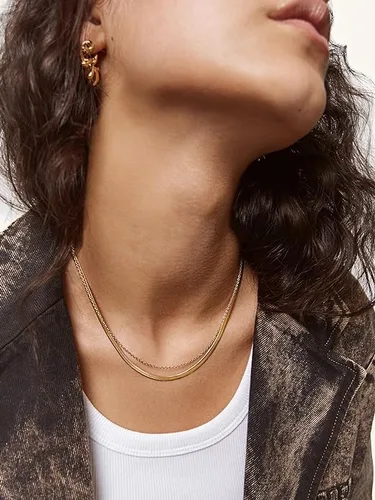 Miniatura 5 de Hey Harper - Collar de espiga de oro para mujer, juego de Nassau, impermeable, resistente al sudor, no se deslustra, collar de acero inoxidable