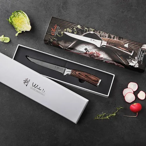 Miniatura 6 de Wakoli EDIB - Cuchillo deshuesador de damasco, hoja de precisión de 5.7 pulgadas, cuchillo de cocina profesional con núcleo VG10, mango ergonómico