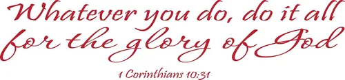 Miniatura 18 de 1 Corinthians 10:31 - Arte de pared Whatever You Do, Do It All for The Glory of God inspirador con cita bíblica