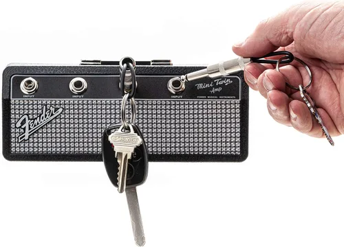 Miniatura 3 de Pluginz - Fender - Jack Rack - Negro y plateado con 4 llaveros de enchufe de guitarra