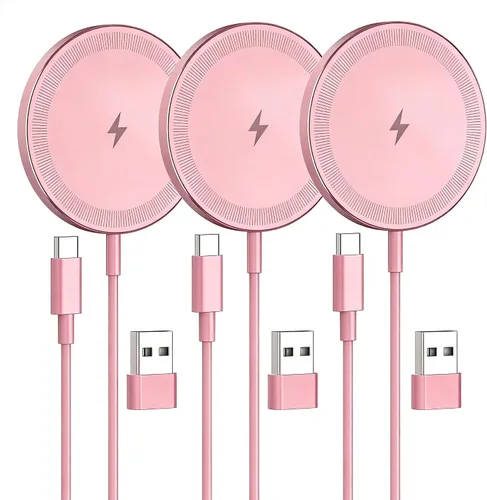Miniatura 14 de Paquete de 2 cargadores inalámbricos magnéticos de 15 W: almohadilla de carga rápida Qi2 para iPhone Air 17 16 15 14 13 12 Pro Max, Samsung Galaxy