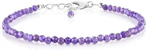InfinityGemsArt Natural Stone Beads Dainty Bracelet Jewelry for Women, Crystals and Gemstones Birthstone 925 Sterling Silver Chain 8 inch Gifts For