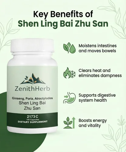 Miniatura 2 de Shen Ling Bai Zhu San/Ginseng Poria Atractylodes, suplemento tradicional de hierbas chinas, 100 cápsulas/botella, 2 botellas