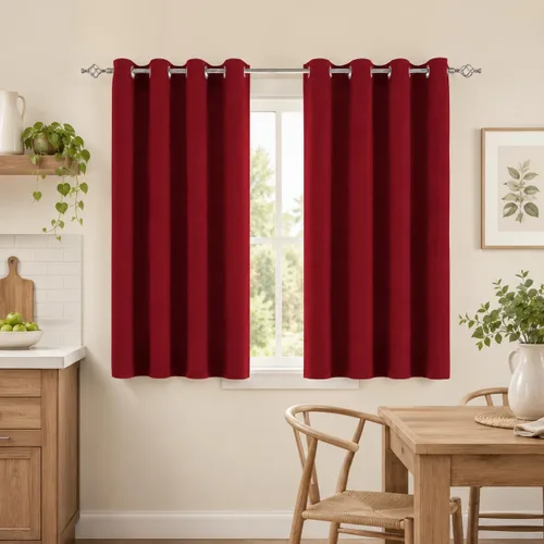 Miniatura 16 de Aquazolax Cortinas opacas de 45 pulgadas de largo, juego de 2 paneles para guardería, cortinas de tratamiento de ventanas con aislamiento térmico