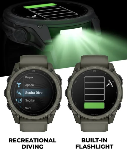 Miniatura 5 de Garmin Tactix 8 Cerakоtе de 2.008 in, reloj inteligente táctico con GPS premium, pantalla AMOLED, solucionador de balística aplicada, paquete