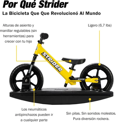 Miniatura 4 de Strider 12" – Ayuda a enseñar a los bebés cómo montar una bicicleta de equilibrio – para niños de 6 meses a 4 años – Montaje y ajustes fáciles