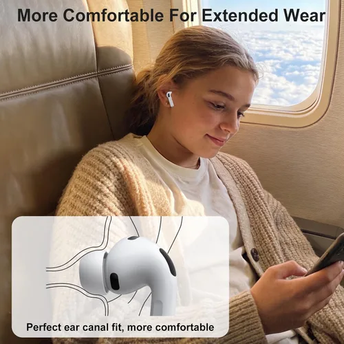 Miniatura 5 de Almohadillas de repuesto con infusión de espuma compatibles con AirPods Pro 3 (2025), comodidad superior, cancelación de ruido mejorada, ajuste