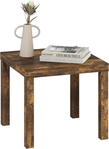 Miniatura 9 de Furinno Classic Homey - Mesa auxiliar cuadrada Parsons (2 unidades), color blanco