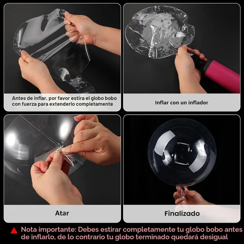 Miniatura 3 de Sumind 40 globos transparentes Bobo para rellenar burbujas, Burbuja transparente para San Valentín, Navidad, boda, fiesta de cumpleaños
