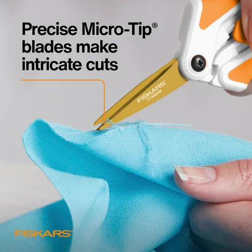 Miniatura 5 de Fiskars tijera Easy Action de 8 pulgadas, color blanco y naranja