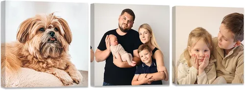 Miniatura 9 de ZXHYWYM Impresiones personalizadas con tus fotos, imágenes personalizadas de 3 piezas para retratos familiares, mascotas, imágenes personalizadas 3