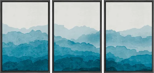 Miniatura 83 de SIGNWIN Lienzo enmarcado para pared, vista aérea de palmeras tropicales en un cielo azul, fotografía del océano costero, arte moderno, panorámico