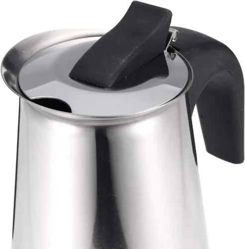 Miniatura 6 de Cafetera portátil de 200/15.2 fl oz para café expreso Moka Pot de acero inoxidable con filtro de estufa eléctrica, percolador, cafetera y tetera