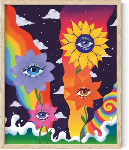 Miniatura 36 de HAUS AND HUES Póster de hongos trippy – Indie for Room Aesthetic Trippy Hippie Y2K, arte de hongos, imágenes indie, decoración de pared