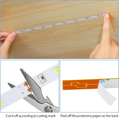 Miniatura 3 de Tiras de Luces LED de 3.28 pies para Interiores Alimentadas por Batería Luces Adhesivas Bajo Gabinete Luces LED de Cocina Bajo Gabinete Tiras