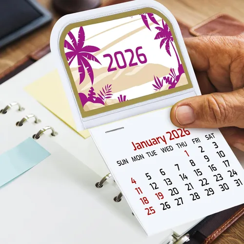Miniatura 3 de Resurhang 5 unidades de calendario 2026 mini adhesivo en el calendario de despegar y pegar, calendarios de pared pequeños, calendarios adhesivos
