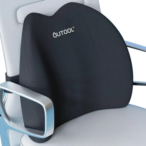 QUTOOL Almohada de apoyo lumbar para silla de oficina, soporte de espuma viscoelástica para espalda baja, alivio del dolor de espalda, cojín